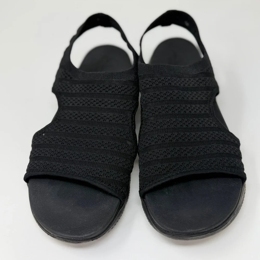Skechers Cali Flex Appeal Women's 9 Black Yoga Foam Dual-Lite Slingback Sandals